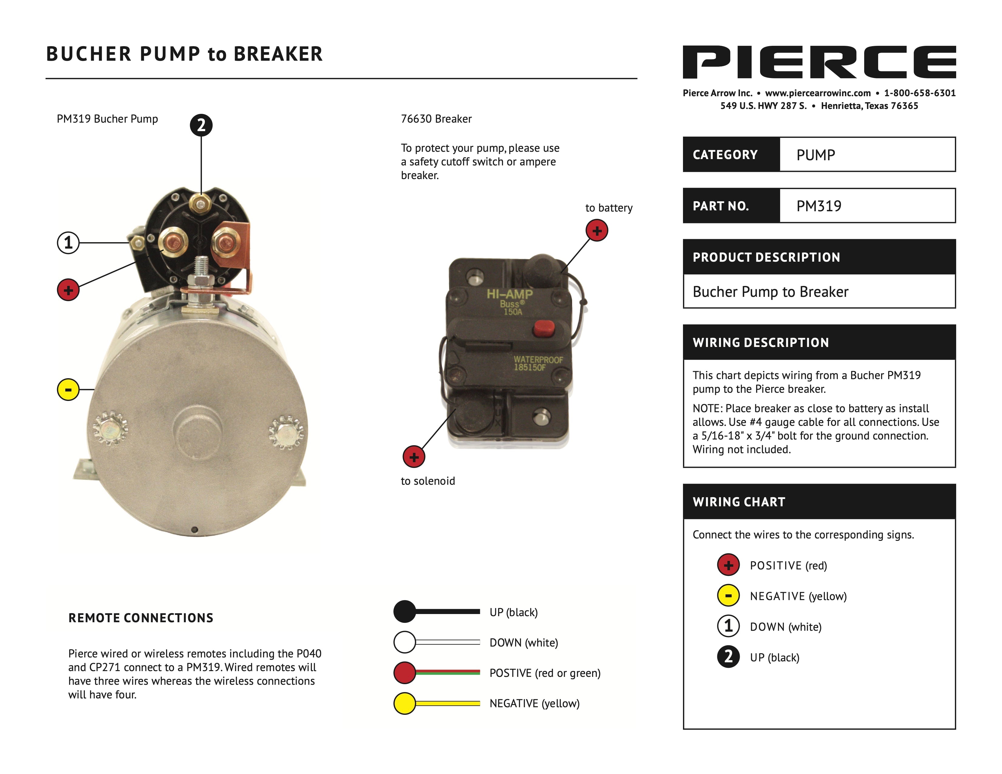 PM-319 Pump to 76630 Breaker Wiring Diagram