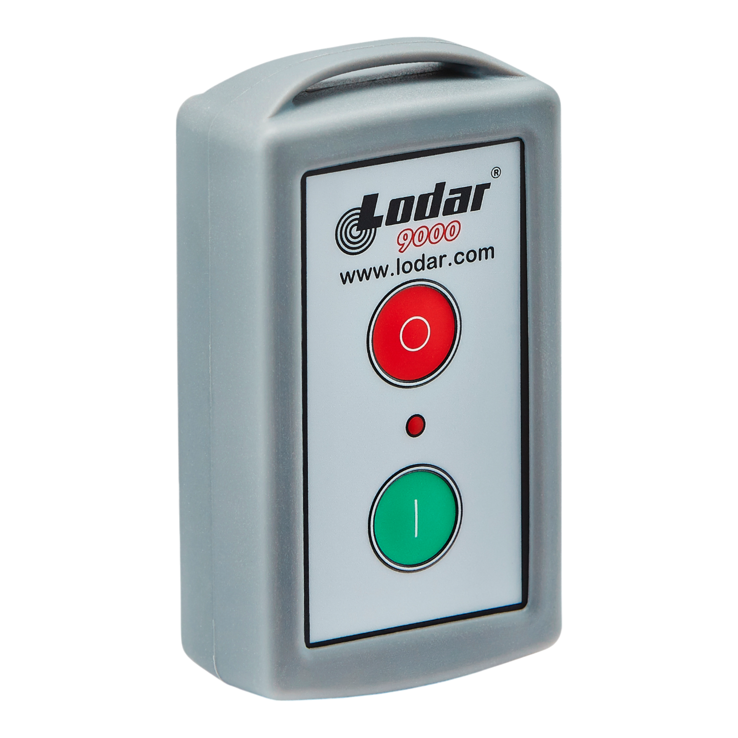 Lodar LTD offers the 1 Function Lodar Replacement Standard Transmitter for the 11 Series, featuring an on/off function with a red button on top and a green button below.