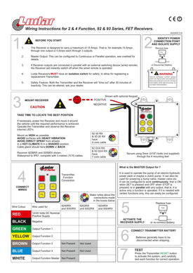 Thumbnail for 92-93 Series - Wiring Instructions for 2 & 4 Function, FET Receivers.