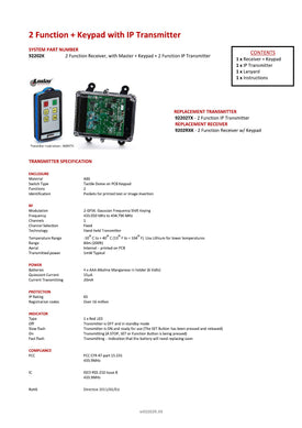 Thumbnail for 92202K - 2 Function + Keypad with IP Transmitter