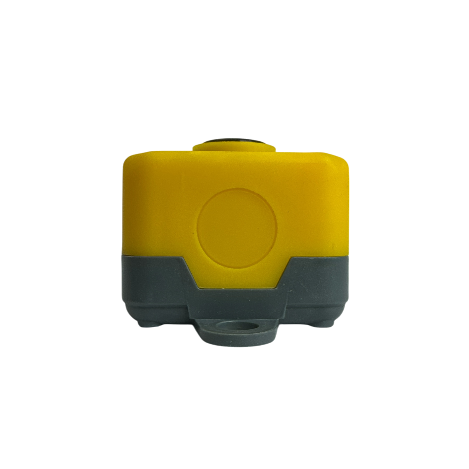 PIERCE Universal Momentary Pendant Control - 6 Button, featuring a yellow and gray rectangular design for industrial applications, displayed on a black background.