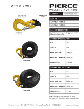 Thumbnail for PSS03XXS - Synthetic Rope Spec Sheet