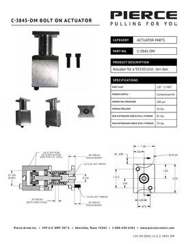 Thumbnail for C-3845-DM Bolt-on Actuator Spec Sheet