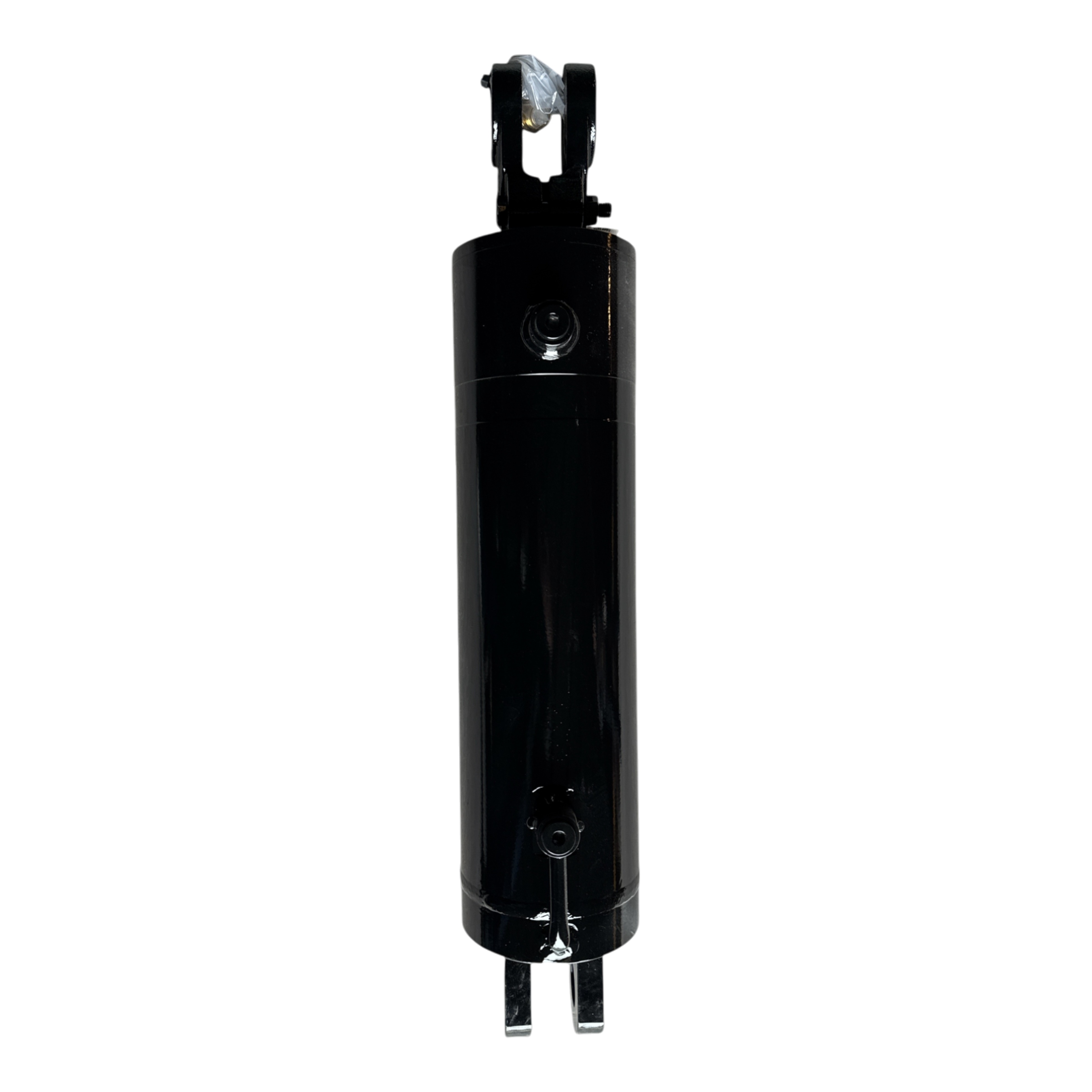 PIERCE black welded hydraulic cylinder with a 5-inch bore diameter and a 14-inch stroke on a black background.