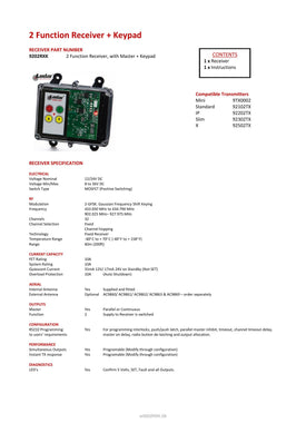 Thumbnail for 9202RXK - 2 Function Receiver + Keypad