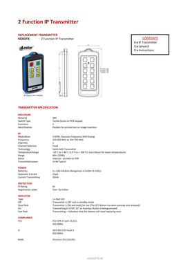 Thumbnail for 92202TX - 2 Function IP Transmitter