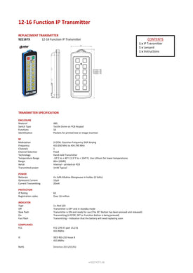 Thumbnail for 92216TX - 12-16 Function IP Transmitter