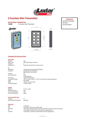 Thumbnail for TX3002 - 2 Function Slim Transmitter