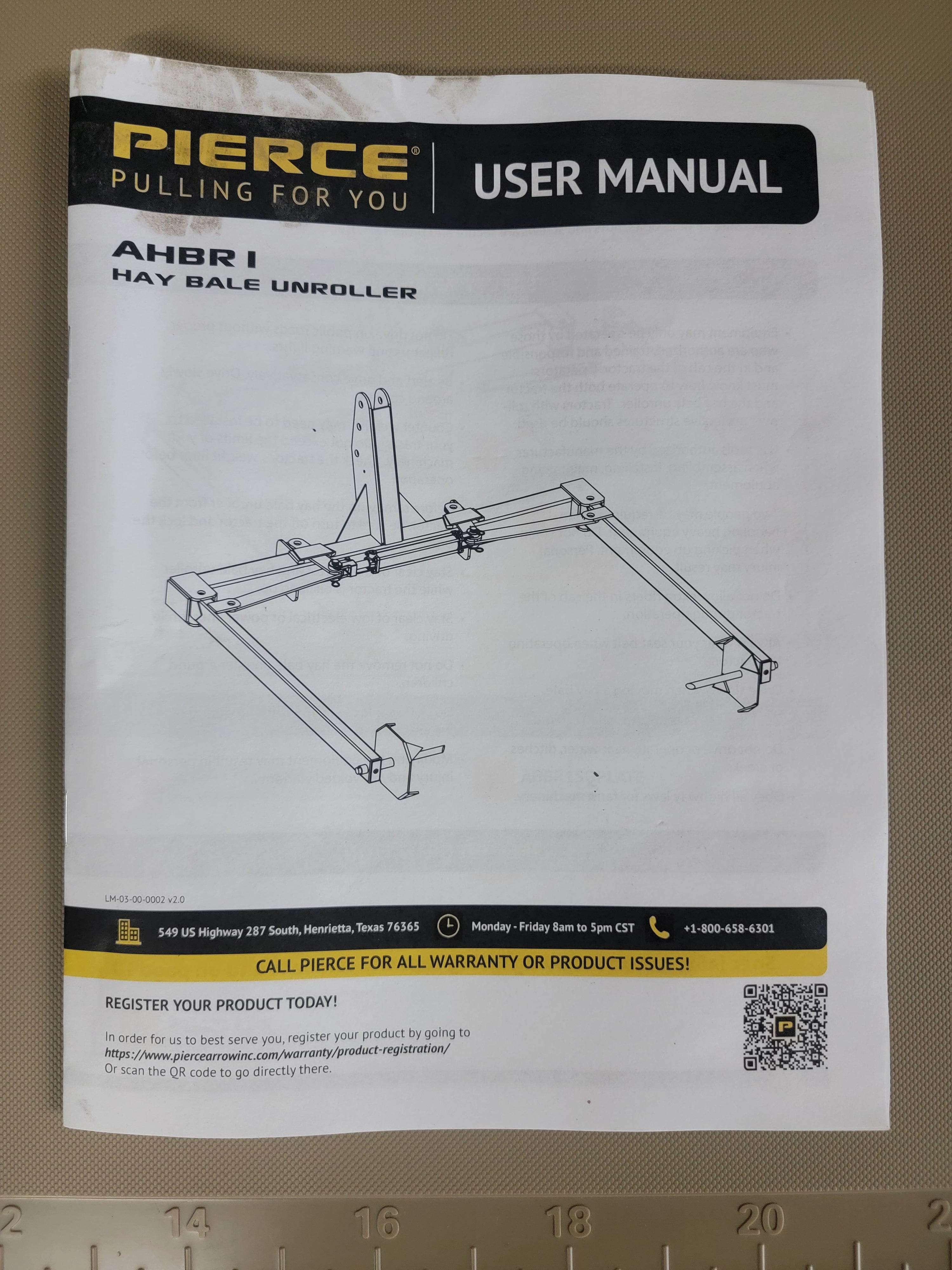 PIERCE Bale Unroller Manual