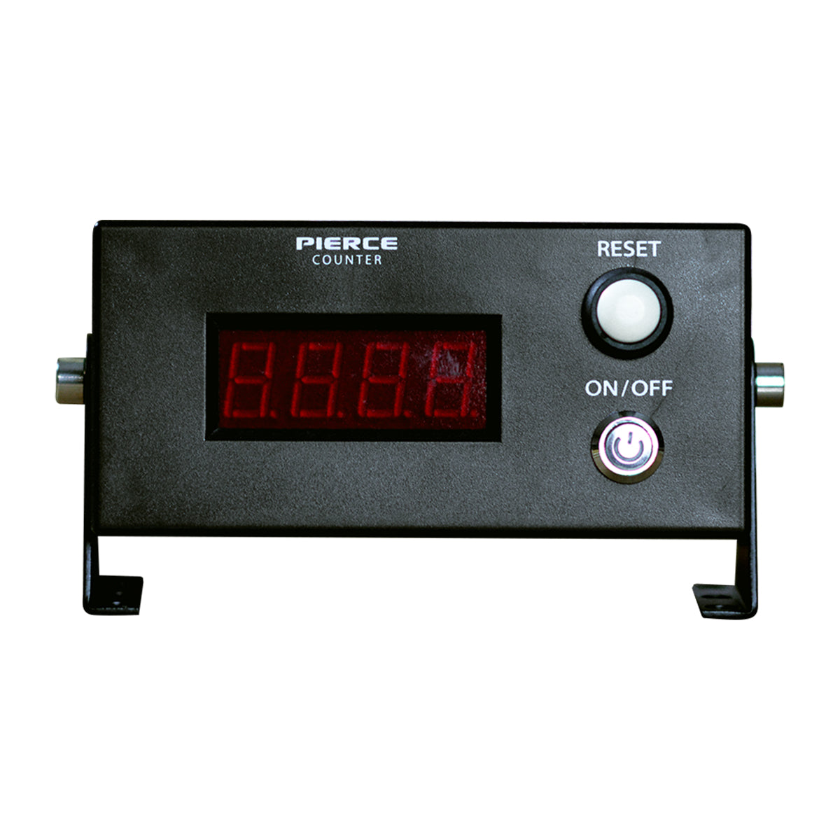 The Cattle Cube Counter by PIERCE features a digital interface with an LED display, clearly labeled as the Pierce Counter. It is equipped with user-friendly buttons for reset and on/off, offering effortless tracking of feeding costs.